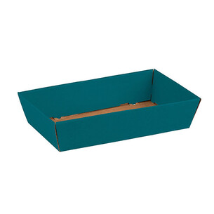 Corbeille carton kraft rectangle bleu livrée à plat...