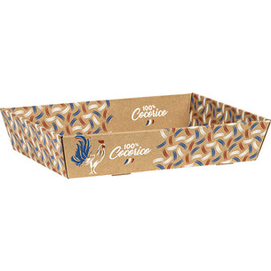 Corbeille carton kraft rectangle 100% COCORICO...