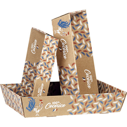 Tray cardboard kraft rectangular 100% COCORICO...