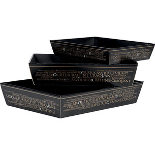 Corbeille carton rectangle SAVOUREUX noir/cuivre/vernis... 2
