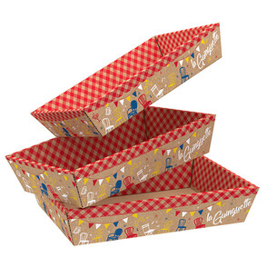 Tray cardboard kraft rectangular LA GUINGUETTE delivered... 2