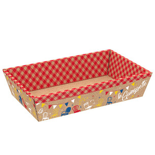 Corbeille carton kraft rectangle LA GUINGUETTE livrée à plat
