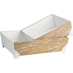 Tray cardboard rectangular with feet MERRY CHRISTMAS... 2