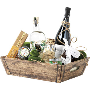Tray cardboard rectangular with handles wood decor... 2