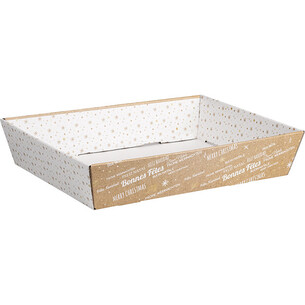 Tray cardboard rectangular MERRY CHRISTMAS...