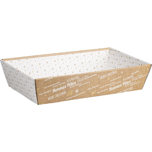 Corbeille carton rectangle BONNES FETES...