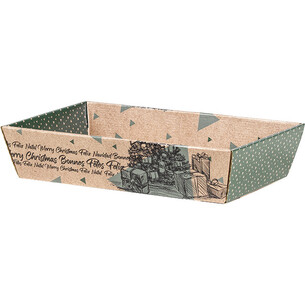 Corbeille carton kraft rectangle BONNES FÊTES...