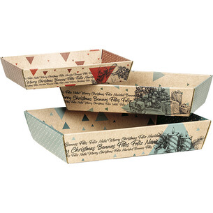 Tray cardboard kraft rectangular MERRY CHRISTMAS... 2