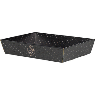 Corbeille carton rectangle TERROIR CHIC kraft/noir livrée...