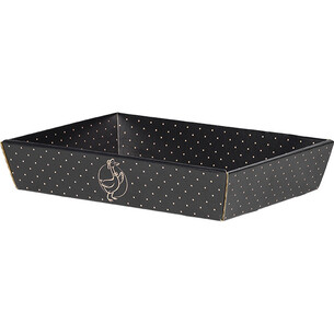 Corbeille carton rectangle TERROIR CHIC kraft/noir...