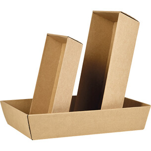 Tray cardboard kraft rectangular unprinted delivered flat... 2