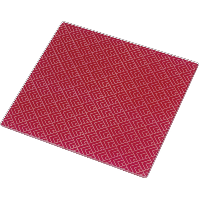 Planche verre trempé carrée motifs rouges avec pieds