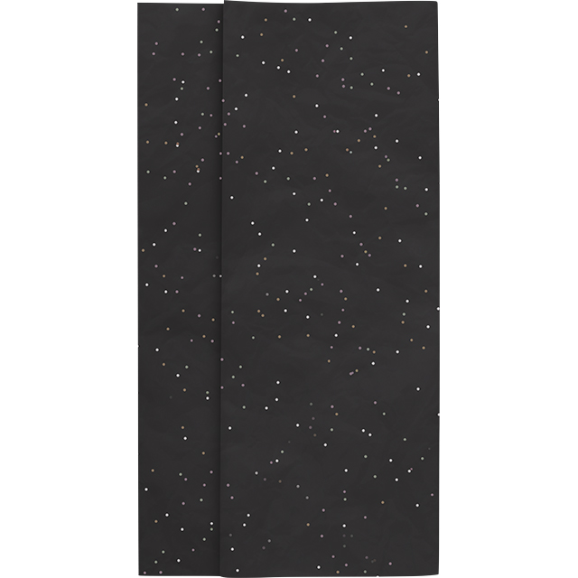 Tissue paper sheets colour black/glitter - Pack of 120