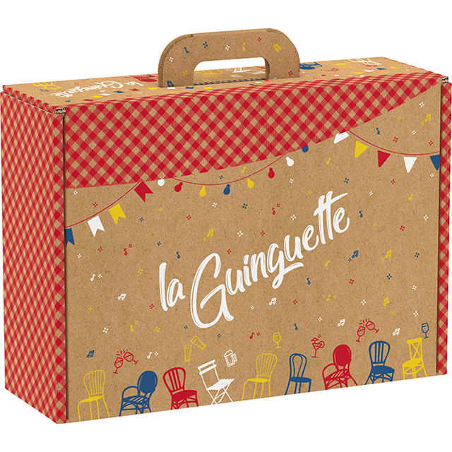 Valisette carton kraft rectangle La Guinguette