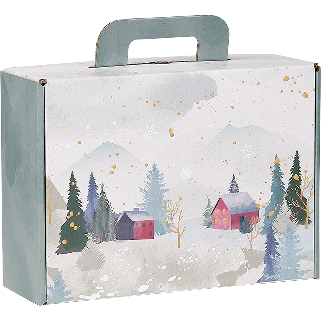 Suitcase cardboard rectangular SNOWY COUNTRY