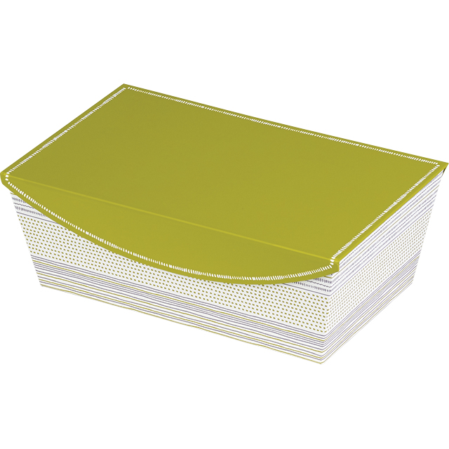 Coffret carton rectangle décor vert/gris/blanc fermeture aimantée 