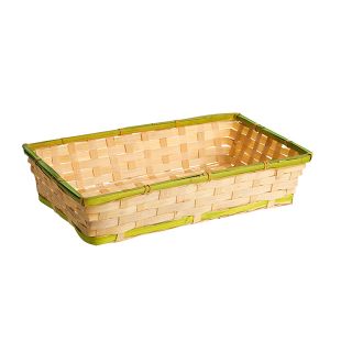 Bandeja bamb rectangular natural/borde verde ans