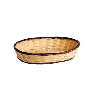 Cesta bambu oval natural/castanho 