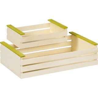 Caja de madera/verde/natural