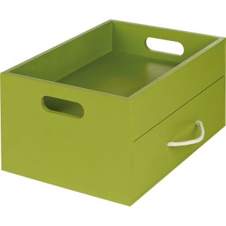 Caixa madeira com 2 compartimentos e separao amovvel - verde