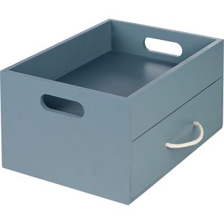 Caja madera con 2 casillas fijas y separadores amovibles de color gris