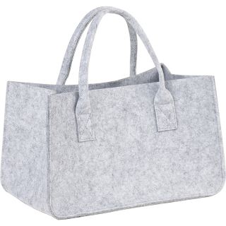 Sac feutre rectangle gris clair 2 anses