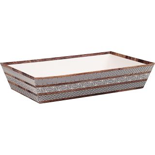 Tray cardboard rectangular brown/cream design 