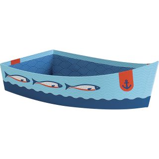 Tray cardboard Boat shape Fish/blue 
