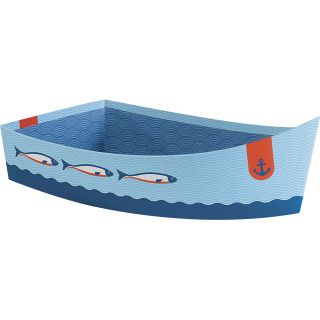 Tray cardboard Boat shape Fish/blue 