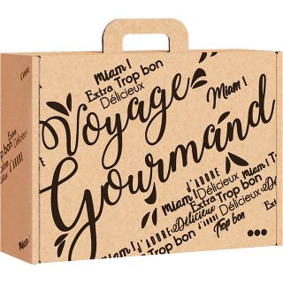 Case Rectangular Kraft Cardboard, Voyage Gourmand, black