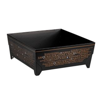 Tray cardboard rectangular with feet SAVOUREUX black/copper delivered flat (dimension assembled)