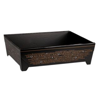 Tray cardboard rectangular with feet SAVOUREUX black/copper delivered flat (dimension assembled)