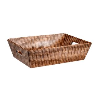 Tray cardboard rectangular with handles wicker decor delivered flat (dimension assembled)