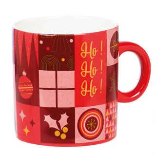 Caneca cermica MOSAICO FESTIVO vermelho