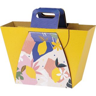 Bolsa de compra cartn forma JARDIN DE CITRICOS asas entrega plana (para montar)