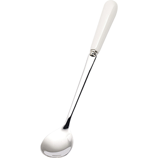 Long handled china and stainless steel spoon 