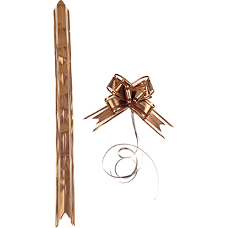 Pull up ribbon bow copper - pack of 10 pieces