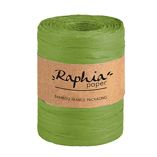 Raphia papier coloris vert bobine 