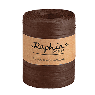 Raphia papier coloris marron bobine de 0,7x200m