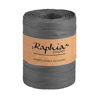 Raphia papier coloris gris bobine