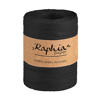 Raffia ribbon colour black 0,7x200m roll