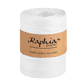Raffia ribbon colour white 0,7x200m roll