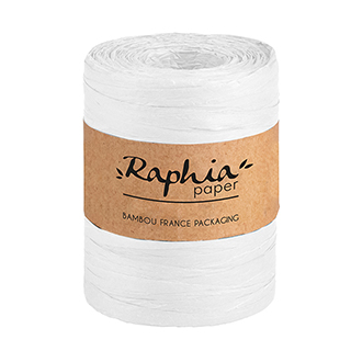 Raphia papier coloris blanc bobine 