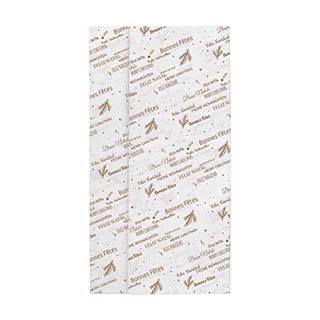 Papel de seda cor branco/dourado Bonnes Ftes - Pacote de 240 peas