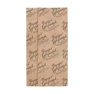 Papel de seda VOYAGE GOURMAND cor kraft/preto - Pacote de 240 peas