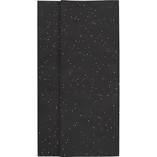 Tissue paper sheets colour black/glitter - Pack of 120