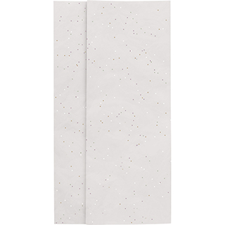 Papel de seda cor branco/lantejoulas - Pacote de 120 peas