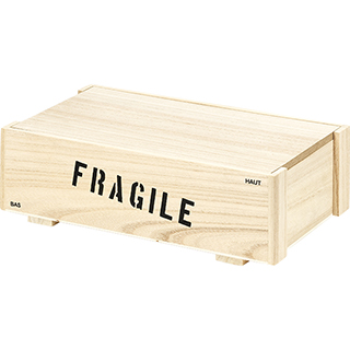 Caja madera rectangular natural FRAGILE