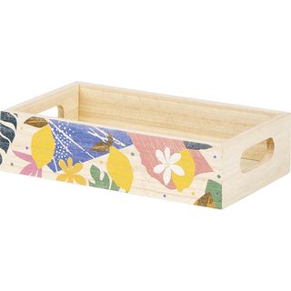 Tray wood rectangular CITRUS GARDEN handles