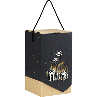 Box cardboard sleeve CHRISTMAS PRESENTS black/gold hot foil stamping delivered flat